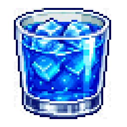 Pixel-art Blue Boy — a bright blue cocktail