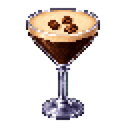 Pixel-art espresso martini