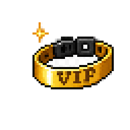 Pixel-art gold VIP wristband