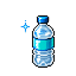 Pixel-art water bottle