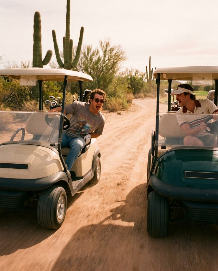 Golf carts on the back nine