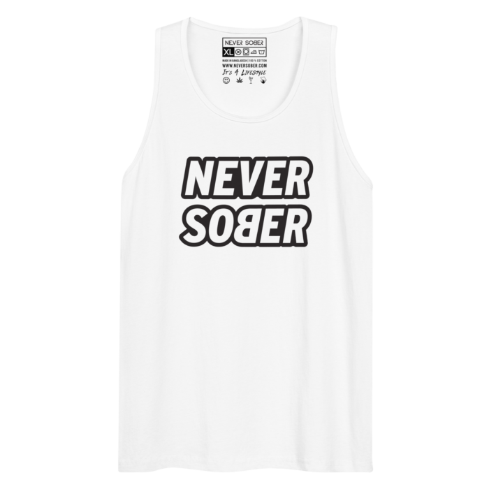 Never Sober 2023 White Tank