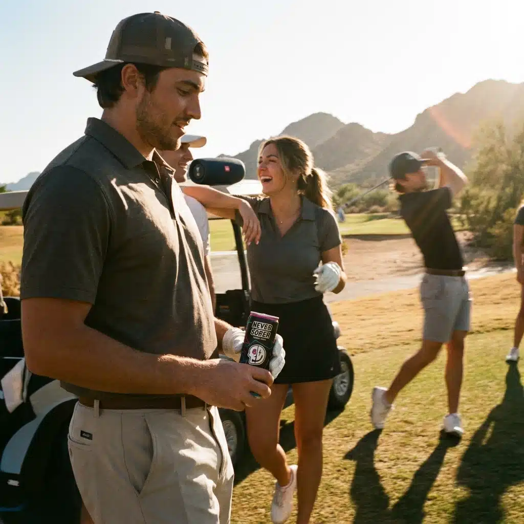 Young adults on a golf course